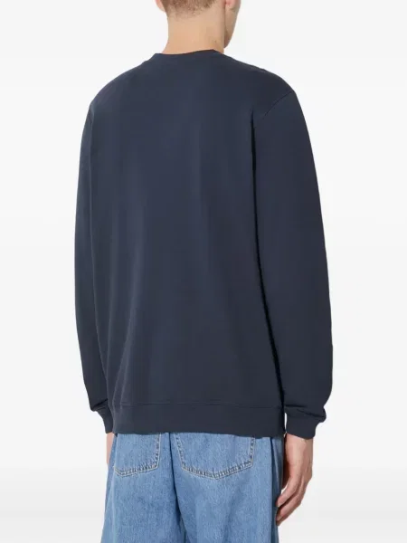 Hanorac crewneck Fjallraven cu decolteu rotund cu autograf albastru