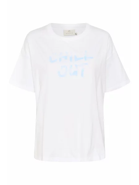 Kaffe Tricou KAVigga albastru deschis alb