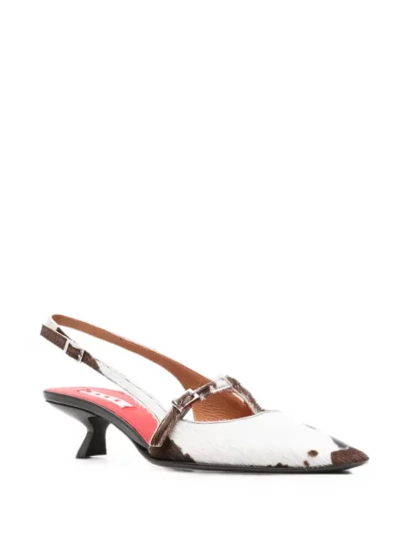 Papuci tip mules Marni slingback alb