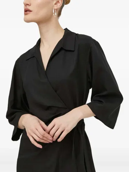 Rochie midi Samsøe Samsøe până la genunchi de costum negru