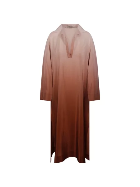 Rochie tip cămașă Mr.mrs Shirt cu decolteu în V maro