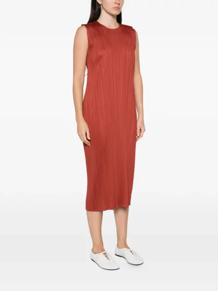 Rochie Pleats Please Issey Miyake fără mâneci roșu