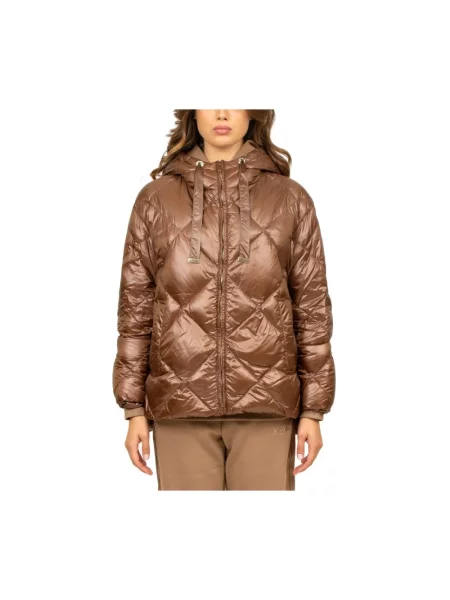 Pikowana kurtka puchowa Max Mara brązowa