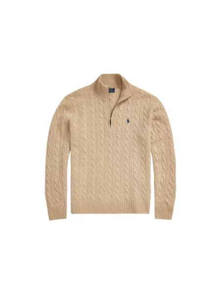 Sweter Polo Ralph Lauren z kaszmiru beżowy
