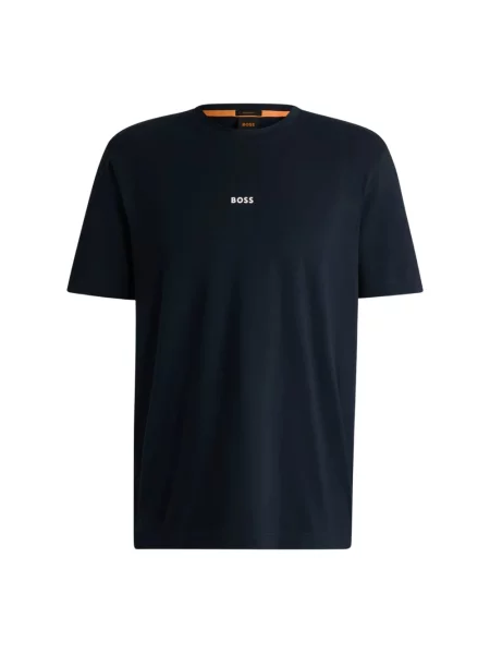 T-shirt z nadrukiem z logo Boss Orange niebieska