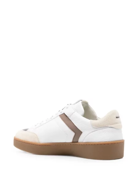 Fűzős bőr sneaker Canali fehér