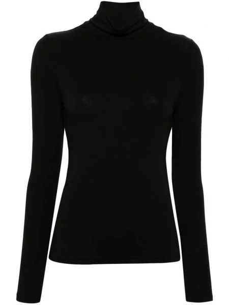 Top Maje din jerseu negru