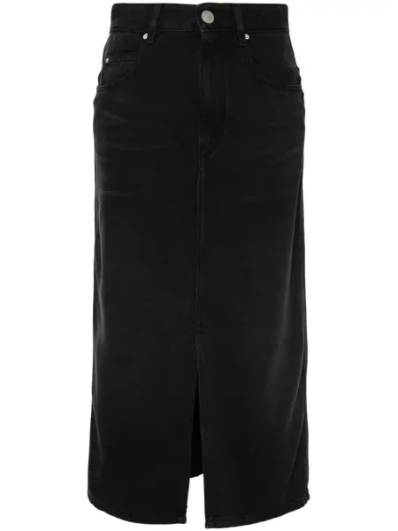 Fustă din denim Isabel Marant până la genunchi negru