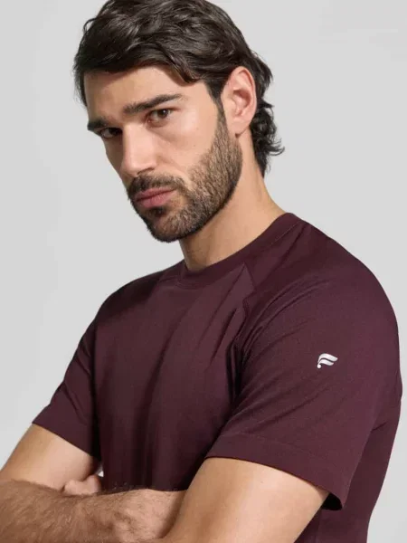T-shirt o kroju slim fit z nadrukiem logo model Training Day' Fabletics bordowa