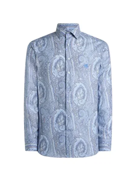 Cămașă Etro cu imagine cu model paisley albastru