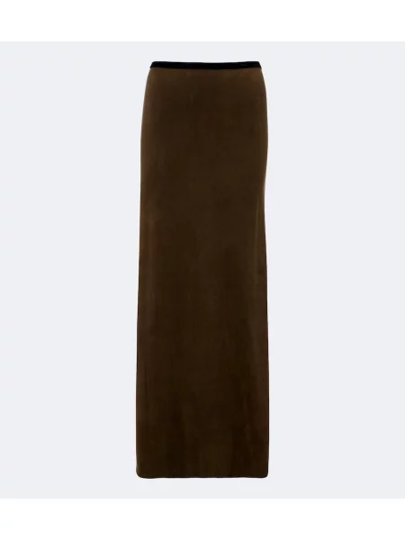 Fustă midi Tom Ford din jerseu verde