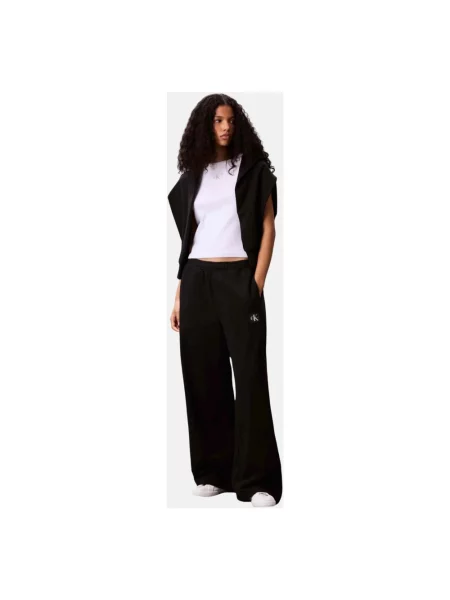 Spodnie dresowe Calvin Klein frotte czarne