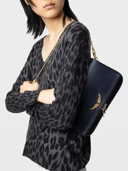 Шкіряний клатч Zadig&voltaire синій
