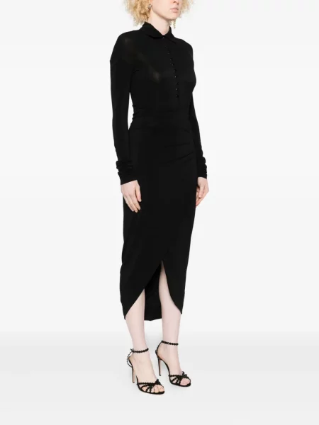 Rochie maxi Alberta Ferretti până la genunchi de costum negru