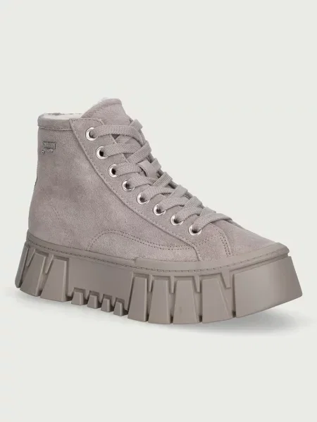 Tommy Jeans TJW PLATFORM SNEAKER MC WL sneakers pentru femei din piele întoarsă gri