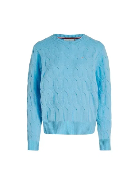 Sweter Tommy Hilfiger klasyczny niebieski