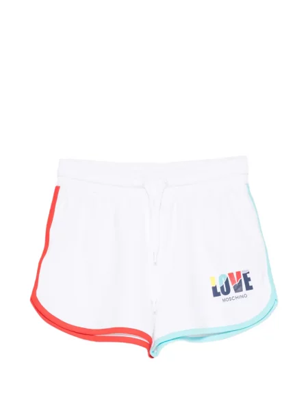 Pantaloni scurți Love Moschino cu imagine alb