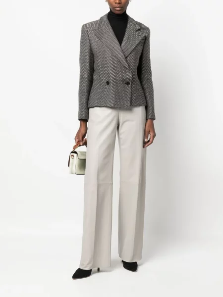 Dvouřadá bouclé bunda Giorgio Armani Pre-owned hnědá