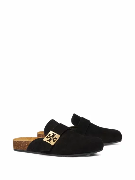 Papuci tip mules Tory Burch din piele de căprioară negru