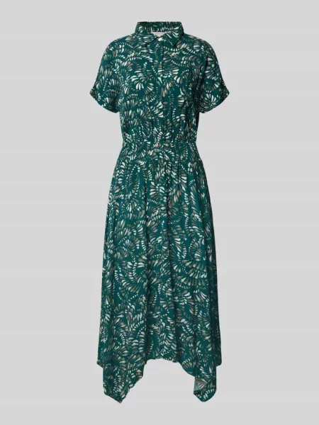 Sukienka midi z z wpuszczanymi rękawami Apricot zielona