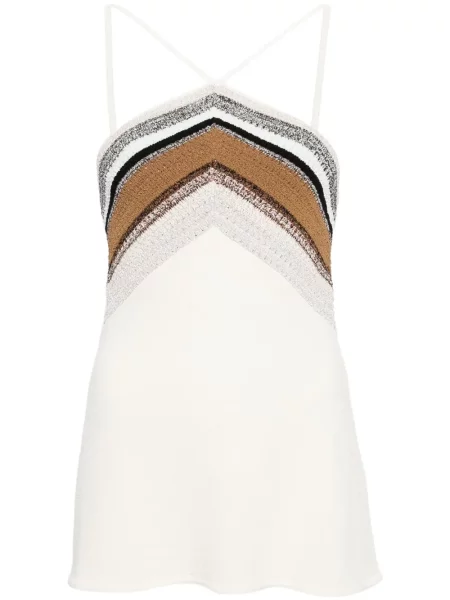 Top Proenza Schouler cu gât halter alb