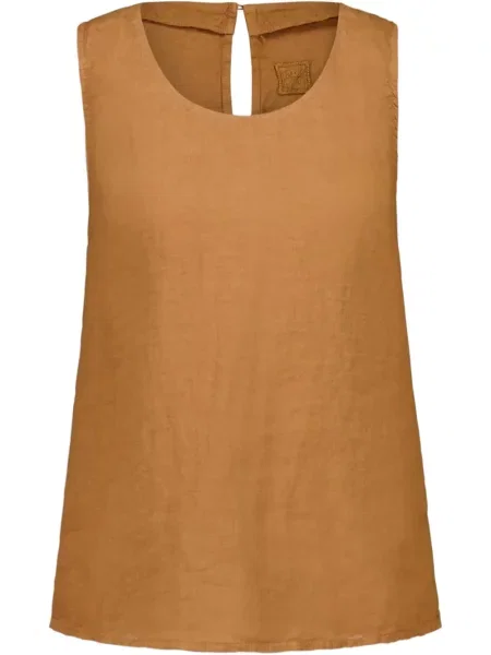 Ленен топ 120% Lino кафяво