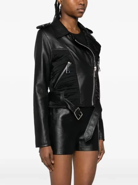 Geanta de piele Mitiliane Couture drapată negru
