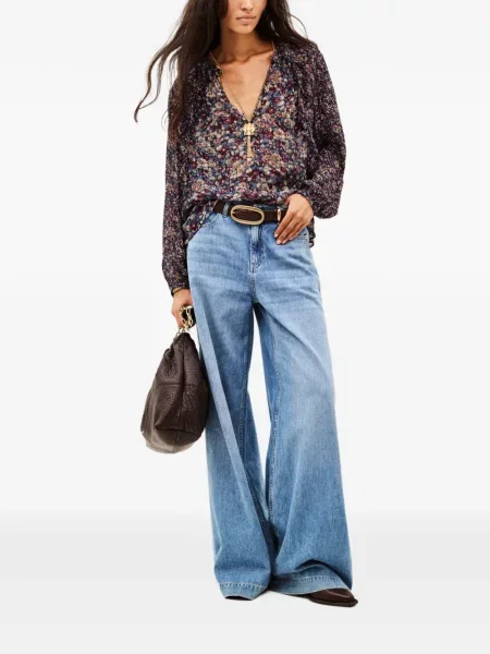 Bluză Ba&sh cu model floral cu imagine albastru