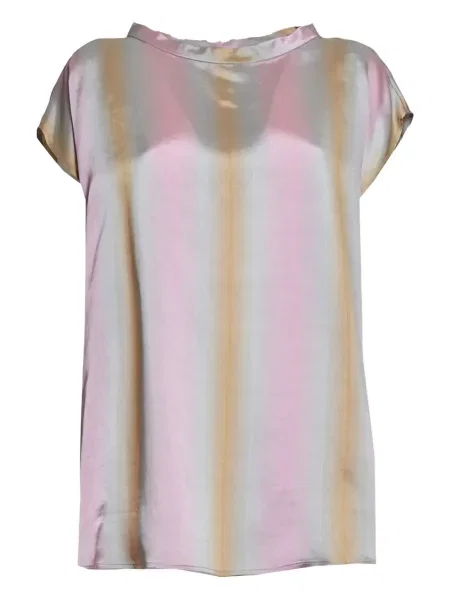 Top Aspesi cu dungi cu imagine scurt roz