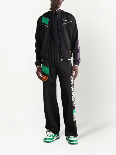 Bėgimas kelnės Off-white su autografu balta