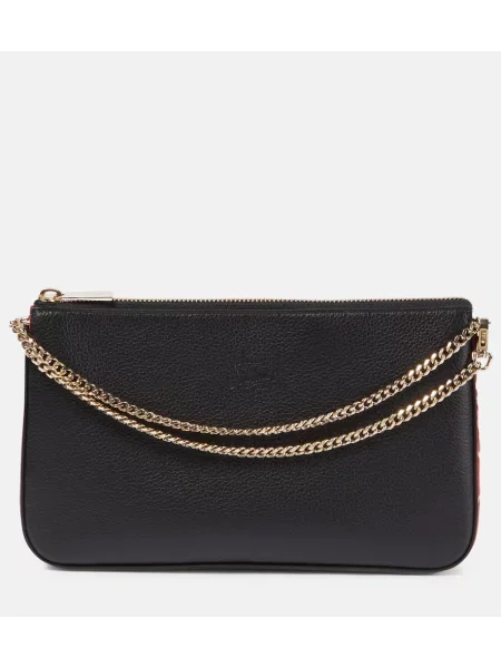 Usnjena pisemska torbica Christian Louboutin črna