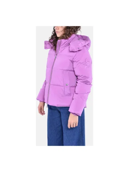 Parka Woolrich ze stretchu fioletowa