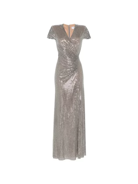 Stras rochie maxi Self-portrait gri