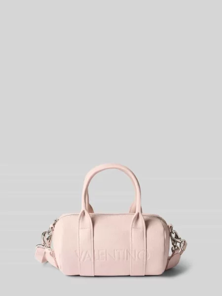 Lniana torebka Valentino Bags różowa