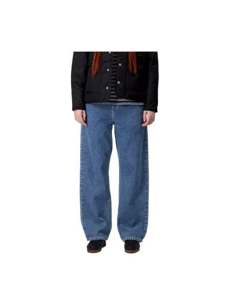 Carhartt WIP jeansy Simple Pant high waist niebieskie