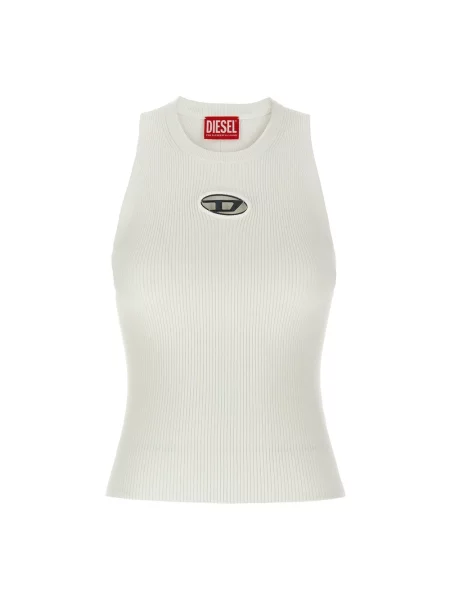 Top Diesel elegancki żakardowy na ramiączkach biały