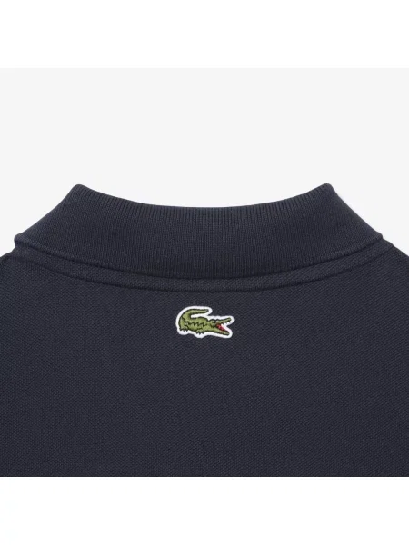 Lacoste Koszulka Polo O Kroju Classic Fit Z Nadrukiem Z Piki Petit Piqué czarny