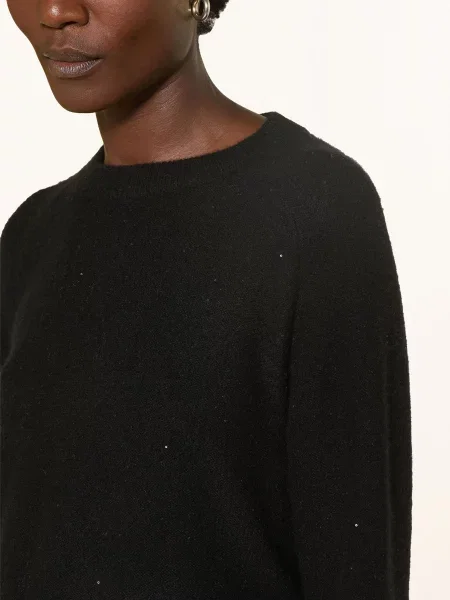 Herzen's Angelegenheit Sweter Z Dodatkiem Kaszmiru I Cekinami schwarz czarny