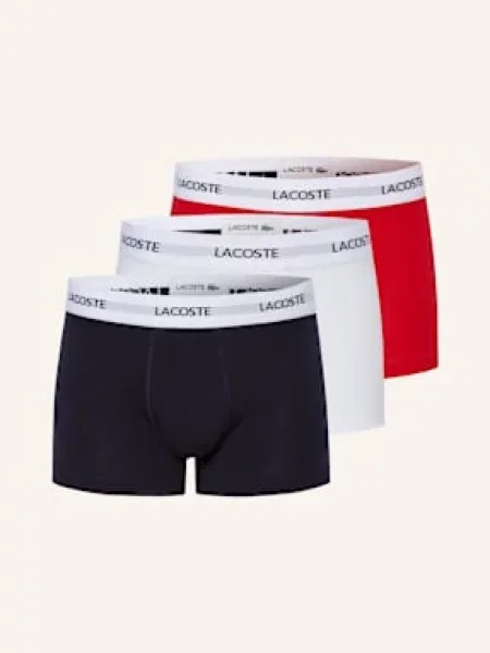 Lacoste Boxerky 3 Kusy V Balení bílá/ černá/ červená bílé