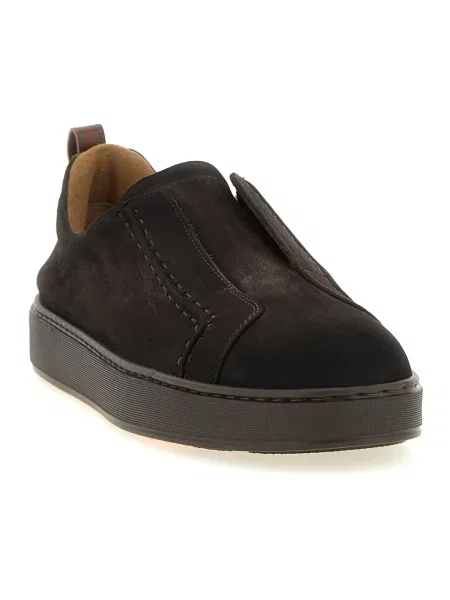 Sneakersy Santoni wsuwane brązowe