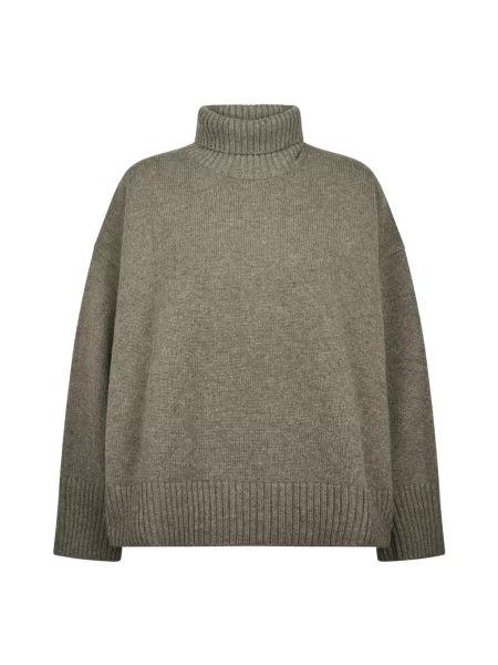 Lniany sweter z golfem Soeur do golfa szary
