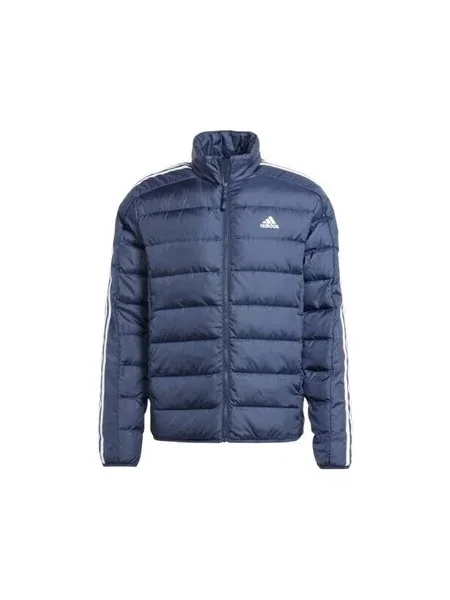 Geacă cu puf Adidas cu dungi albastru