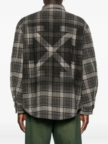 Geacă Off-white în carouri alb