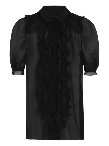 Bluză Dolce & Gabbana cu volane negru