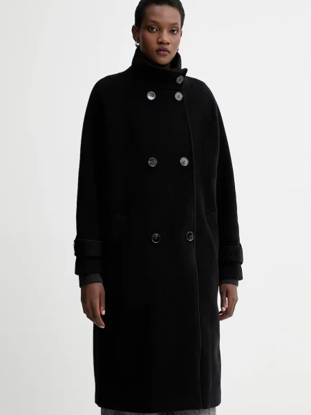 Palton Sessun de lână negru