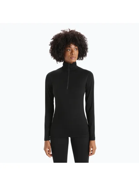 Tricou termic pentru femei Icebreaker Oasis Half Zip negru
