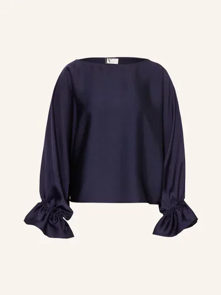 V By Vera Mont Bluzka Z Satyny Z Wolantami blau