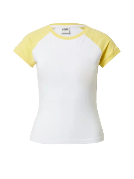 Tricou Urban Classics scurt retro stretch alb