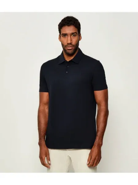 BOSS BLACK Polo Parris | BECKHAM X BOSS cu adaos de mătase negru