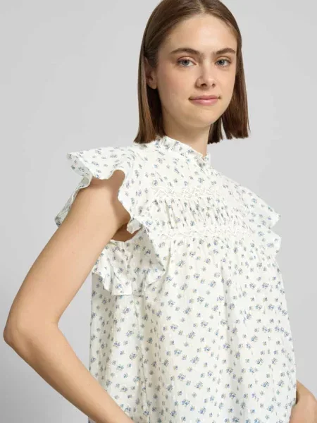 Bluzka bez rękawów o kroju regular fit z czystej bawełny model KATTI' Only biała
